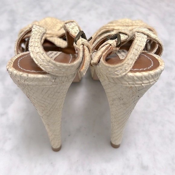 ZARA WOMAN • Cream Crocodile Print Stiletto High Heels - Picture 7 of 8